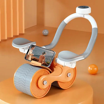 عجلة البطن الارتدادية التلقائية ، مع حامل الهاتف الخلوي